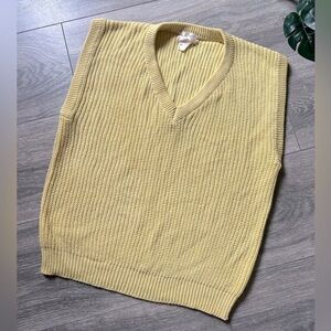 Vintage boxy cotton vest in golden yellow. Size S